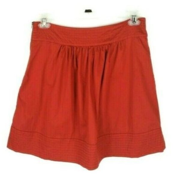 Odille Anthropologie Great Escape Burnt Orange Mini Skirt Women's Size 8P Petite - Picture 2 of 11
